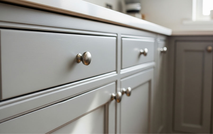Painted cabinet close-up