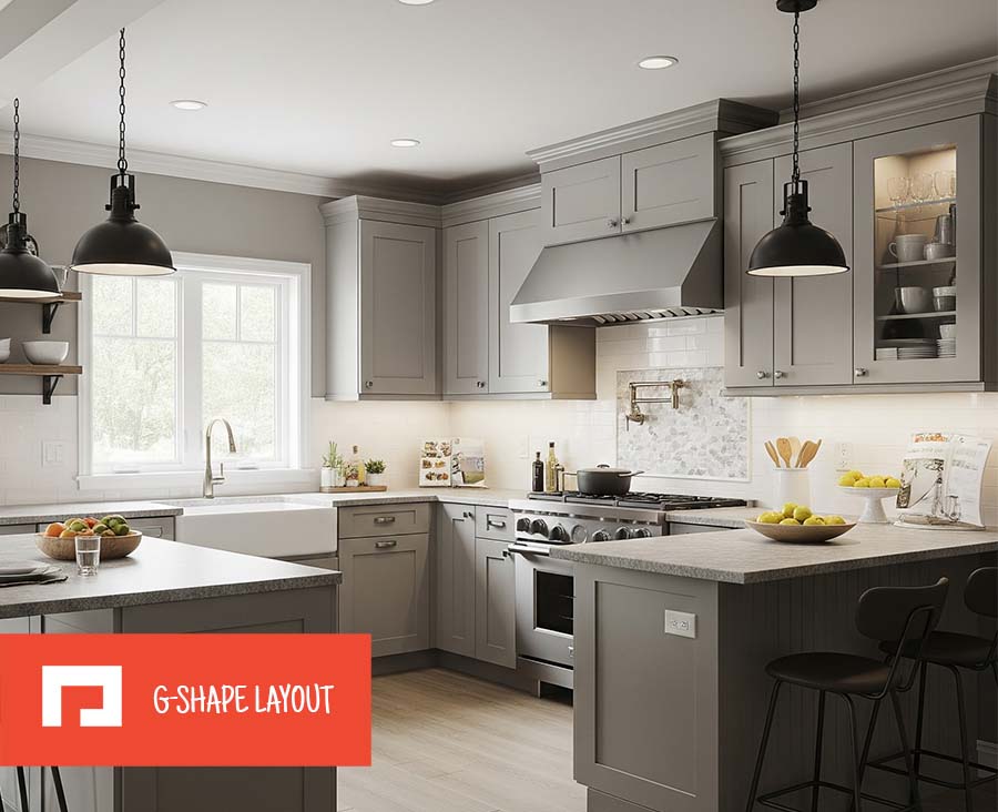 G-Shaped Kitchen Layout
