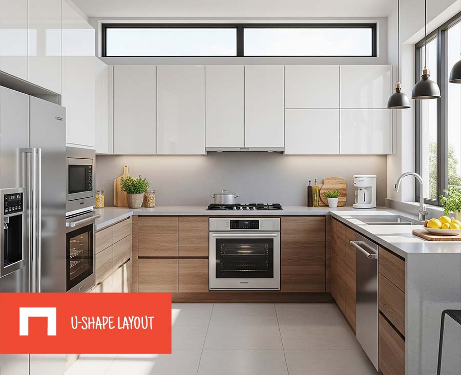 U-Shaped Kitchen Layout